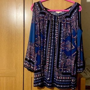 Women’s 2x cold shoulder blouse